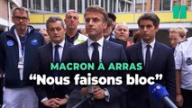 Emmanuel Macron à Arras après l’attaque mortelle au couteau : « Nous faisons bloc et nous tenons debout»