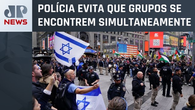 Protestos pró-Israel e pró-Palestina acontecem em Washington, nos Estados Unidos