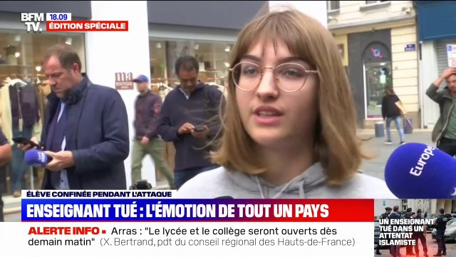 La professeure de mathématiques est arrivée en panique et a dit «il faut tout barricader» : Le témoignage d'une élève confinée pendant l'attaque au couteau à Arras