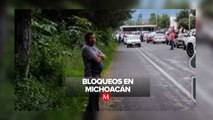Bloqueos en carreteras de Michoacán se propagan a Uruapan