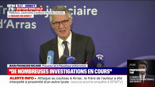 Il a frappé avec un couteau un enseignant qui se trouvait devant cet établissement : le procureur de la République antiterroriste donne le déroulé des faits de l'attaque à Arras