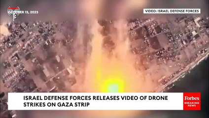 AERIAL FOOTAGE: Israel Defense Forces Release Video Of Drone Strike On Gaza