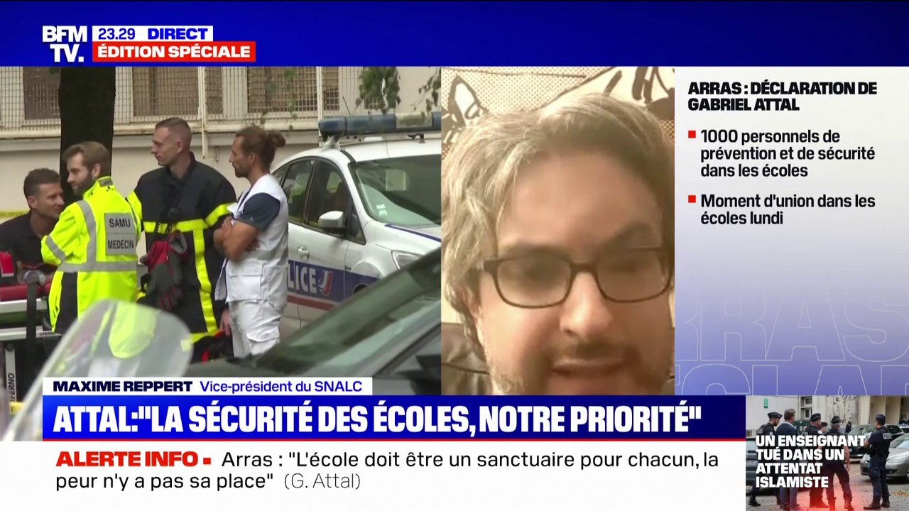 Rencontre entre Gabriel Attal et les syndicats d'enseignants après l'attaque au couteau à Arras: "Les paroles sont importantes mais les actes le sont encore plus", pour Maxime Reppert (vice-président du SNALC)