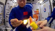 Chinese Astronauts Light A Candle With Match On Tiangong Space Station To Display Flame Behaviour