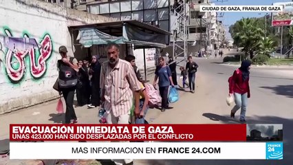 Civiles del norte de la Franja de Gaza se movilizan hacia el sur tras advertencia de Israel