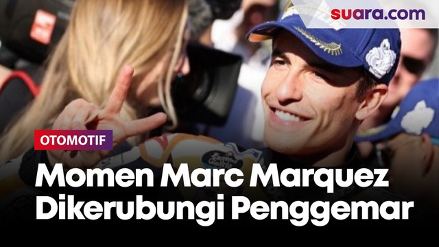 Momen Pembalap MotoGP Marc Marquez Dikerubungi Penggemar untuk Berswafoto