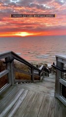 Sunset over Lake Michigan, USA