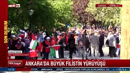 Ankara'da büyük Filistin yürüyüşü