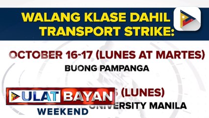 Download Video: Ilang LGU at paaralan, magsusupinde ng klase bilang paghahanda sa transport strike sa Lunes