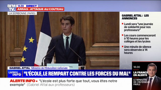 Gabriel Attal: Nous devons garantir à tout prix que tous les enseignements puissent être transmis sereinement en cours