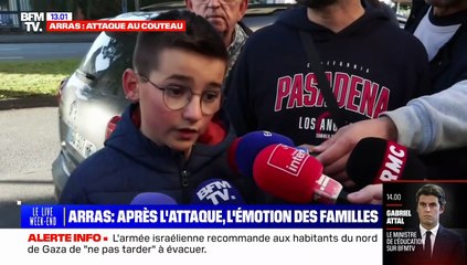 Sur BFMTV, un élève du collège-lycée d'Arras fait le récit glaçant de l'attentat au couteau qui a valu la mort à un enseignant