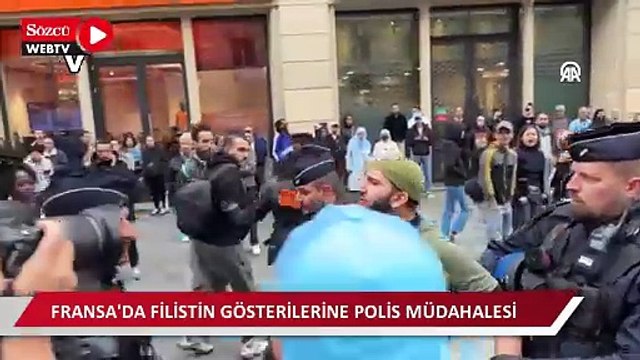 Fransa’da Filistin’e destek gösterisine polis müdahalesi