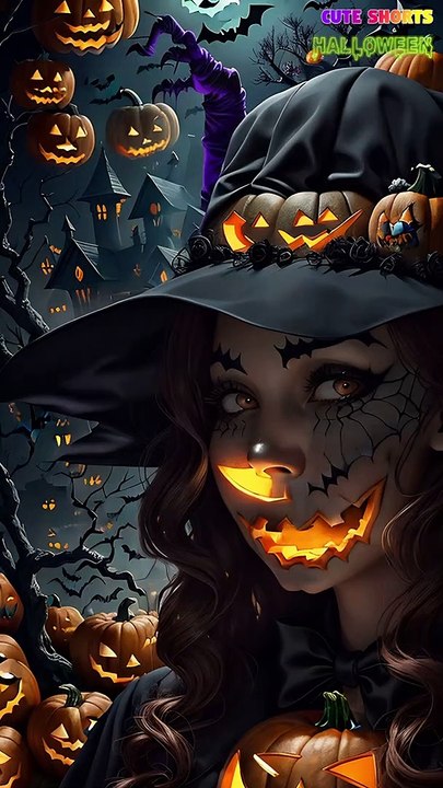 #halloweenart The Metamorphosis: From Pumpkin Face to Enchantress ‍♀️