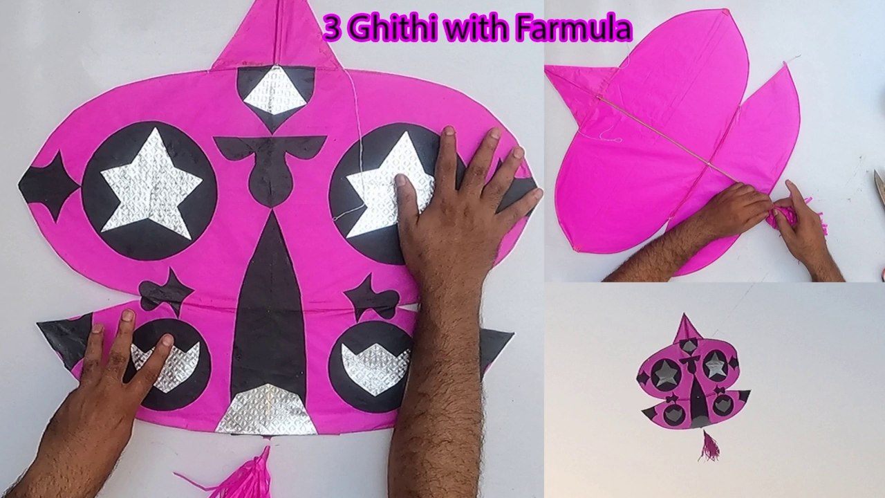 3 Ghithi Patang Making with Formula - Smallest Patang to Biggest Tukkal making and Flying Test