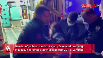 Kaçak göçmenlerin taşındığı minibüs devrildi! 4 kişi kaçtı