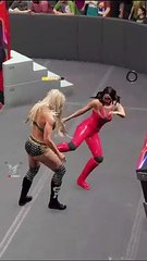5 kicks by Brie Bella to Charlotte Flair