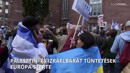 Palesztin- és izraelbarát tüntetéseket is szerveztek Európa-szerte