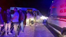 Nevşehir'de tarım işçilerinin taşındığı minibüs refüje çarptı: 6 yaralı