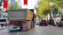 Bağdat Caddesi'nde trafik kurallarını ihlal eden hafriyat kamyonu şoförü yakalandı