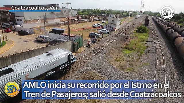 AMLO inicia su recorrido por el Istmo en el Tren de Pasajeros; salió desde Coatzacoalcos