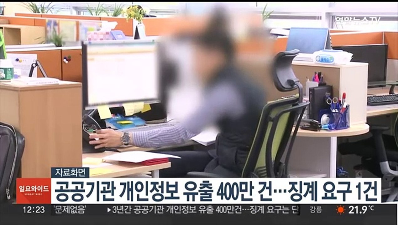 공공기관 개인정보 유출 400만 건…징계 요구는 단 '1건'