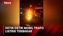 Mobil Trafo Listrik Hangus Terbakar di Cirebon