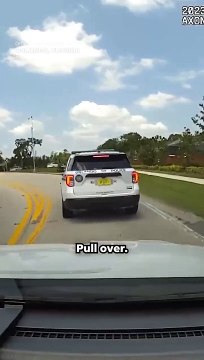 Police officer pulled over for speeding flees traffic stop #Shorts