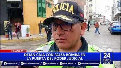 Huancayo: dejan caja con falsa bomba en puerta principal del Poder Judicial