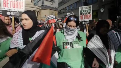 Download Video: Miles de personas inundan el centro de Londres en apoyo al pueblo palestino