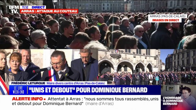 Attaque au couteau à Arras: Nous sommes tous rassemblés, unis, debout pour Dominique Bernard , déclare le maire de la ville