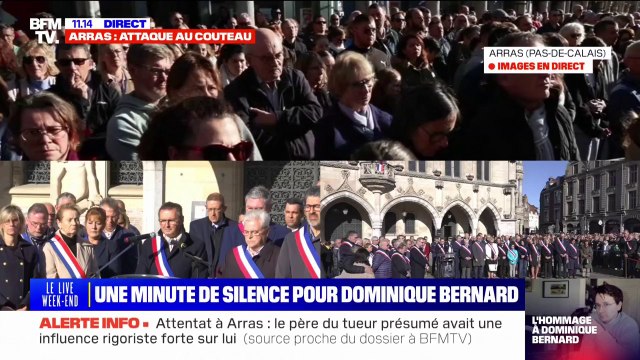 Attaque à Arras: une minute de silence observée en hommage à Dominique Bernard