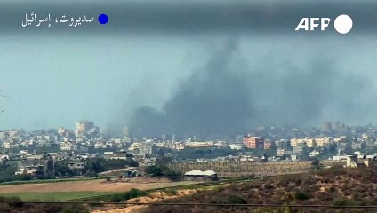 دخان متصاعد إثر قصف إسرائيلي على غزة