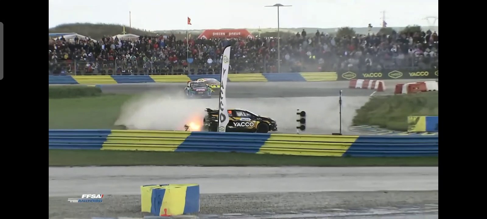 Rallycross France 2023 Dreux Supercar Q2 Race 3 Chanoine Win Finish Show Drift