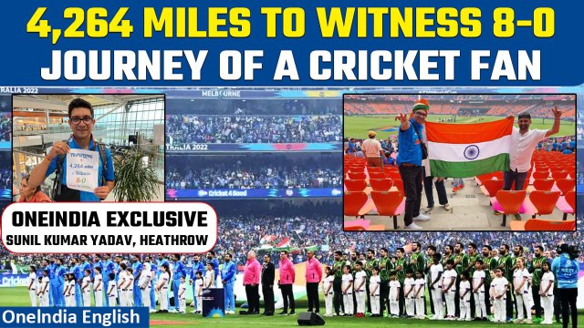 India vs Pakistan: Sunil Kumar, die hard cricket fan travels from Heathrow to Ahmedabad | Oneindia