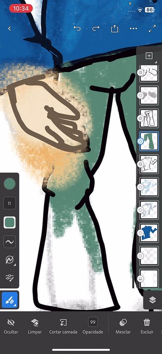 Desenhar Cartoon no Adobe Fresco iOS para iPhone Parte 4