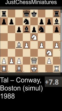 Mikhail Tal threatens to checkmate and wins a Rock