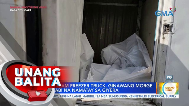 Mga ice cream freezer truck, ginawang morge ng mga labi na namatay sa giyera | UB
