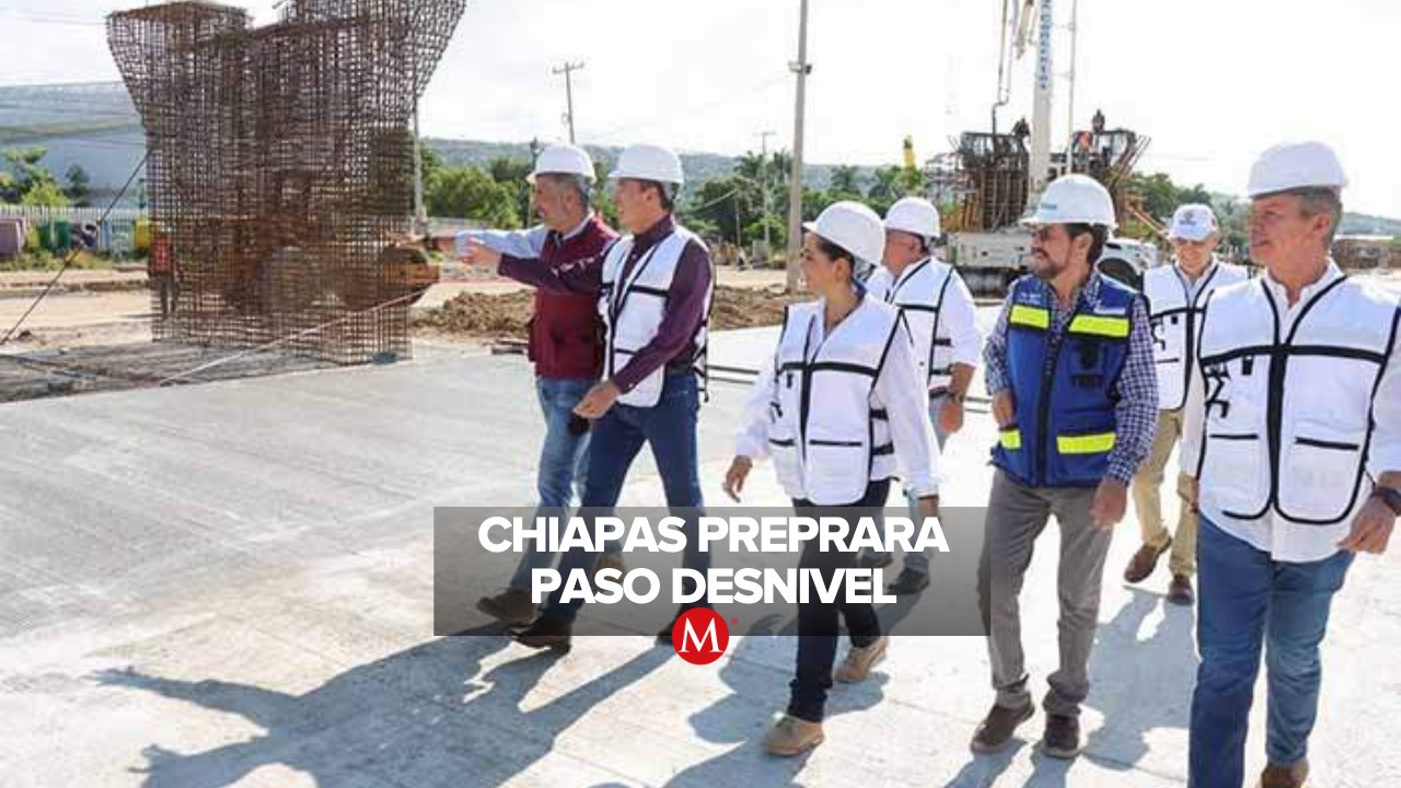 Rutilio Escandón supervisa avance de construcción del paso desnivel vehicular en Chiapas