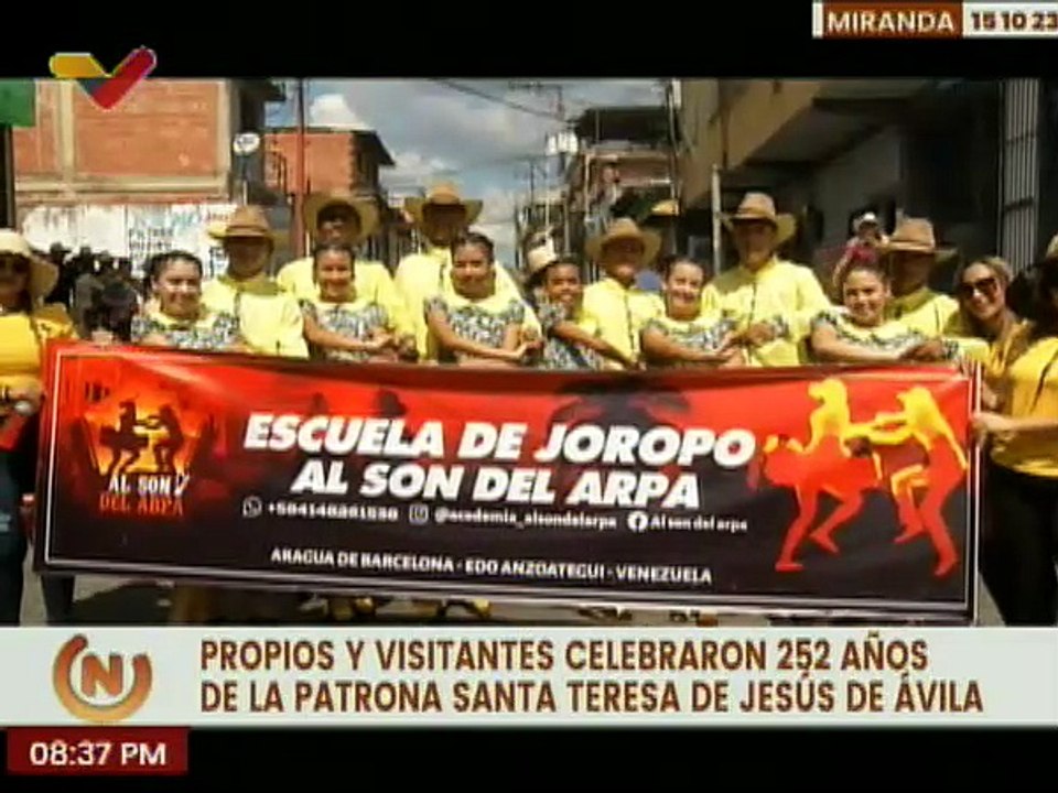 Mirandinos disfrutaron las fiestas patronales en honor a Santa Teresa de Jesús de Ávila