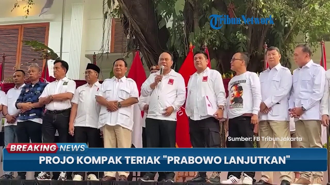 Teriakan 'Prabowo Lanjutkan!' dari Relawan Projo seusai Deklarasikan Dukungan Maju Pilpres 2024