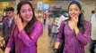 Rashmika Mandanna ने मुंबई एअरपोर्ट पर अपनी मुस्कुराहट से किया फैन्स को घायल
