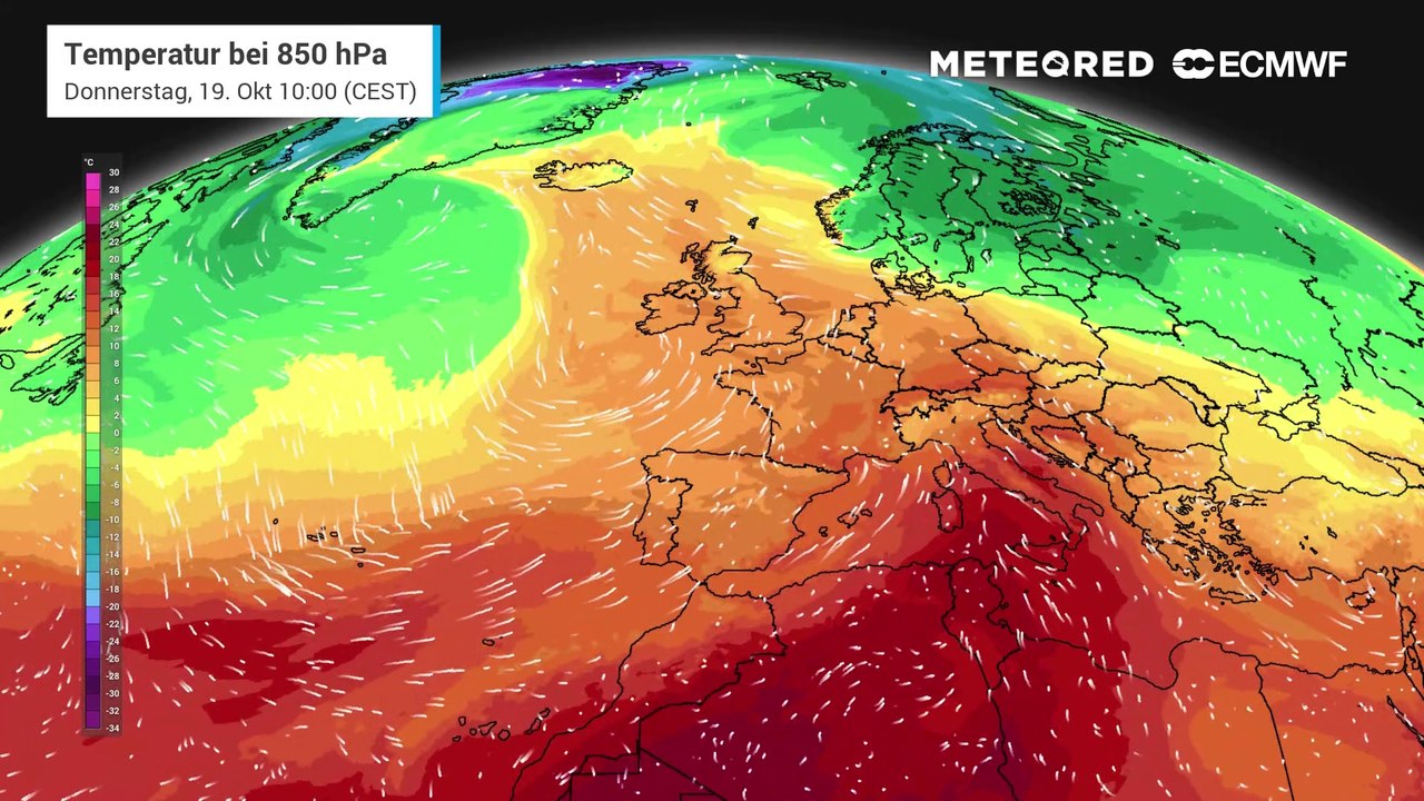 Zum Wochenende hin baut sich genau über Deutschland eine markante Luftmassengrenze auf!