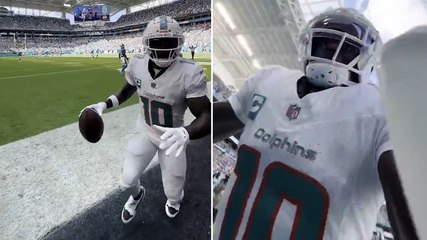 NFL star Tyreek Hill celebrates touchdown with backflip selfie