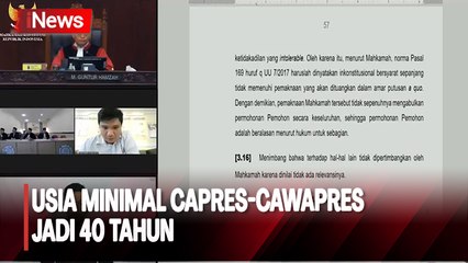 Gugatan Batas Usia Dikabulkan Sebagian, Usia Minimal Capres-Cawapres jadi 40 Tahun