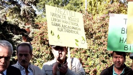 Mersinli Limon Üreticileri Meclis Parkı'nda Protesto Eylemi Yaptı.