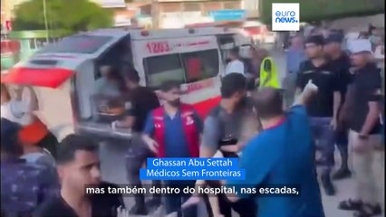 Palestinianos procuram abrigo em hospitais