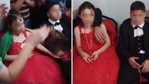 8 yaşındaki kız çocuğu ile 9 yaşındaki erkek çocuğuna nişan töreni yaptılar! Skandal görüntülere inceleme başlatıldı