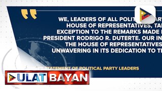 Liderato ng Kamara, umalma sa patutsada ni dating Pangulong Duterte laban sa kanilang hanay