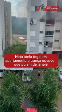 MENINA ATEIA FOGO EM SOFÁ E TRANCA AVÓS EM APARTAMENTO; VEJA IMAGENS