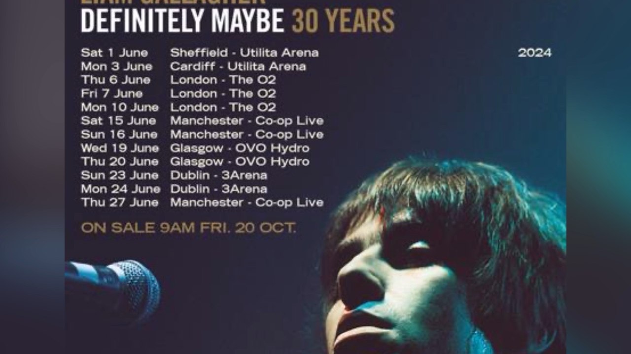 Liam Gallagher announces Definitely Maybe tour